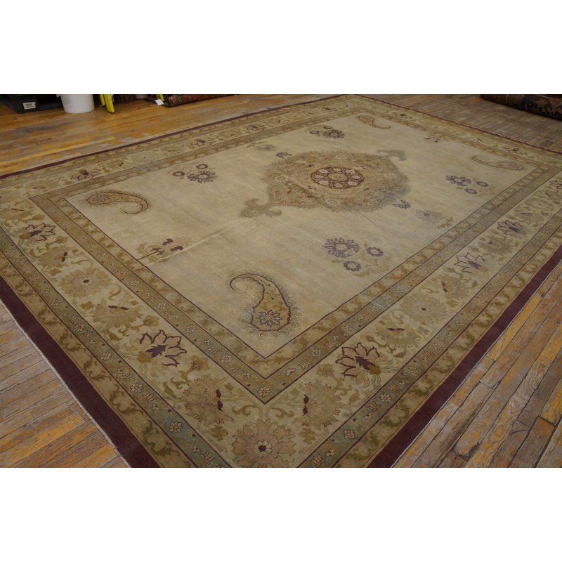 Tapis ivoire à motif cachemire antique Amritsar