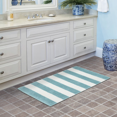 Tapis pour salle de bain en nylon et polyester à envers antidérapant Ronning Beach