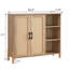 Armoire de rangement Mid-Century moderne avec portes tissées, tablettes ouvertes et tablettes réglables