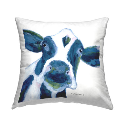 Coussin décoratif à imprimé animalier de la Sainte Vache par Stephanie Workman Marrott