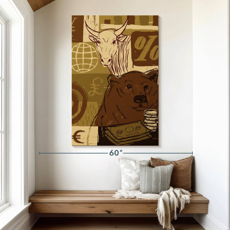 Brampt Bull And Bear, 51" H x 34" W