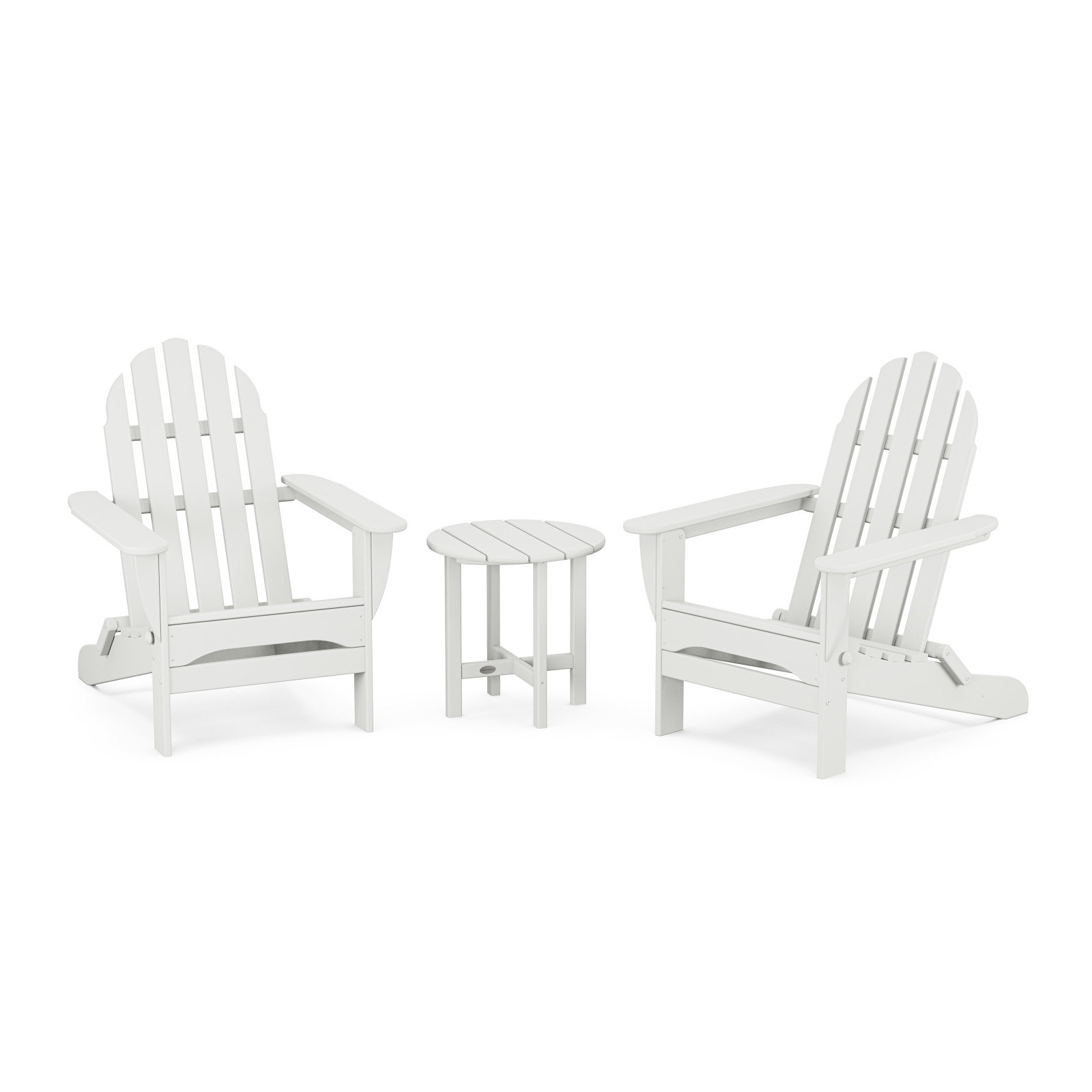 POLYWOOD Classic Folding Adirondack 3-Piece Set, White