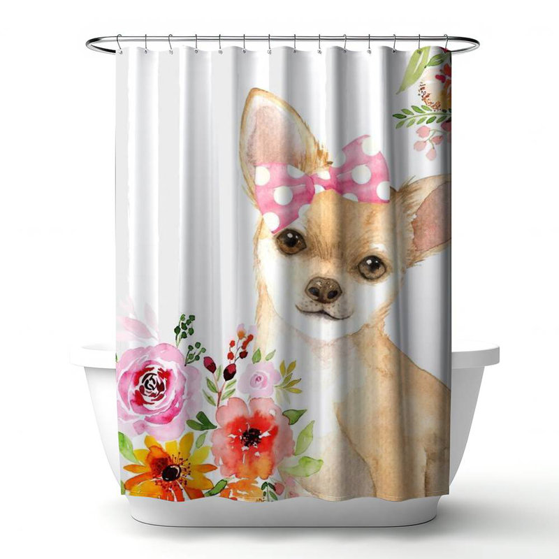 Shower Curtain CH5 – Polyester Shower Curtain, Dye Sublimation Print, 71" W × 74" L