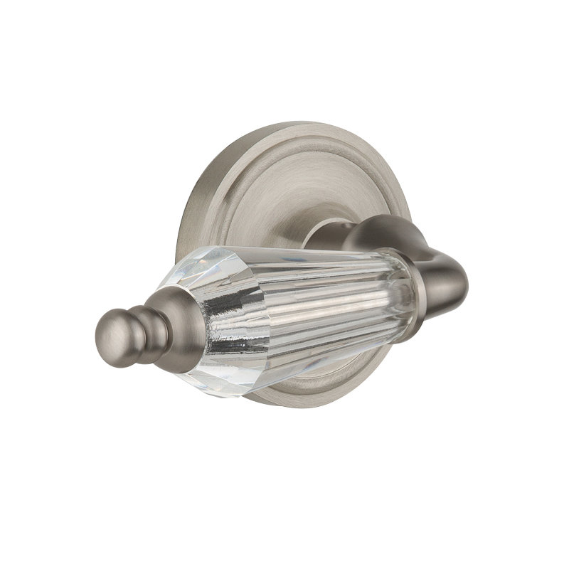 Rosette classique (lit et bain) avec levier pour salon, Nickel satiné, 2 3/4 po