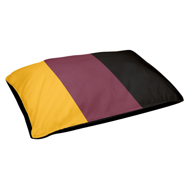 Coussin rectangulaire designer Washington, Moyen (L 18 po x l 28 po), Or / vin / noir