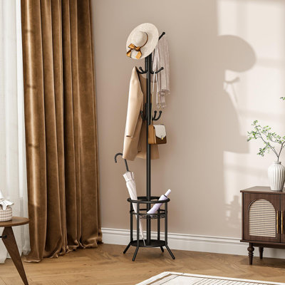 Freestanding Metal Coat Tree with 12 Hooks（Round）