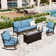 5-Person Sofa Seating Group With Rocking Lounge Chairs & Fire Pit Table