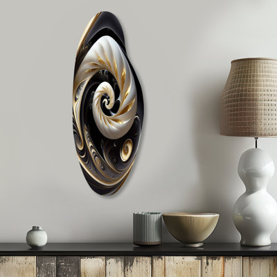 Eastbourne - Abstract Spirals Curved Metal Wall Decor, Modern Asymmetrical Metal Art Print