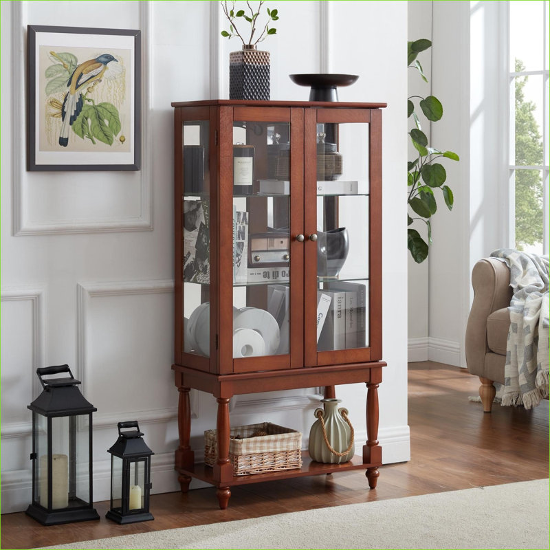 Armoire Curio avec rangement Curio, Noyer