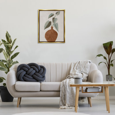 Art mural sur toile flottant avec cadre naturel naturel brun clair par Lorenzo Collective
