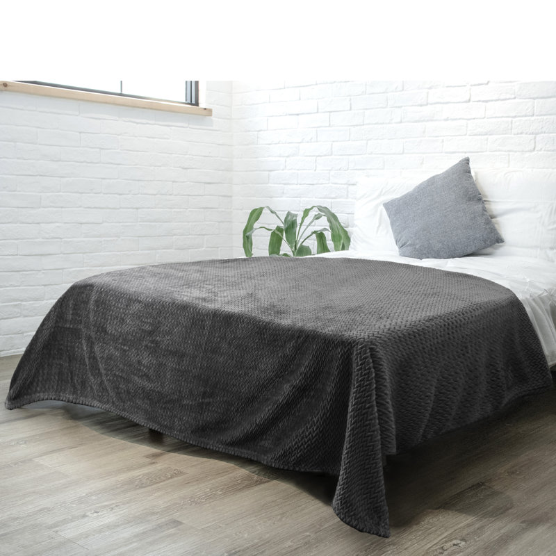 Couverture décorative légère et luxueuse, Gris anthracite, 50 po x 60 po