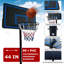 Panneau de basketball portatif à hauteur réglable de 7,5 pi à 10 pi avec panneau incassable de 44 po bleu résistant aux intempéries avec roues et base remplissable