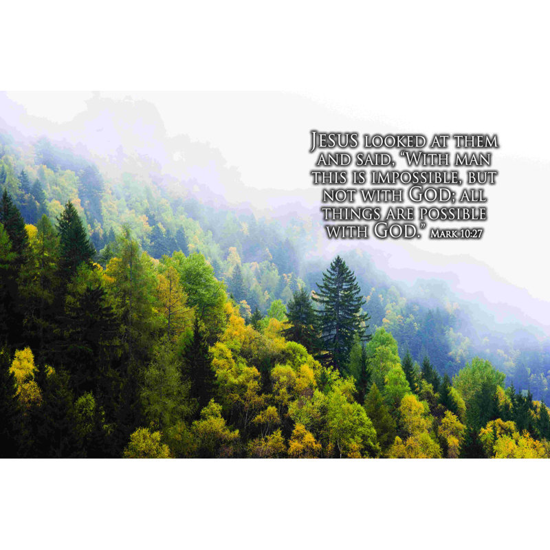 «All Things possible with God Forest Scene», photographie sur toile tendue, H 12 po x l 18 po