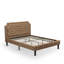 Ensemble de lit 3 pièces Granbury avec structure de lit en bois capitonné et 2 tables de chevet en bois de noyer antique-447034944