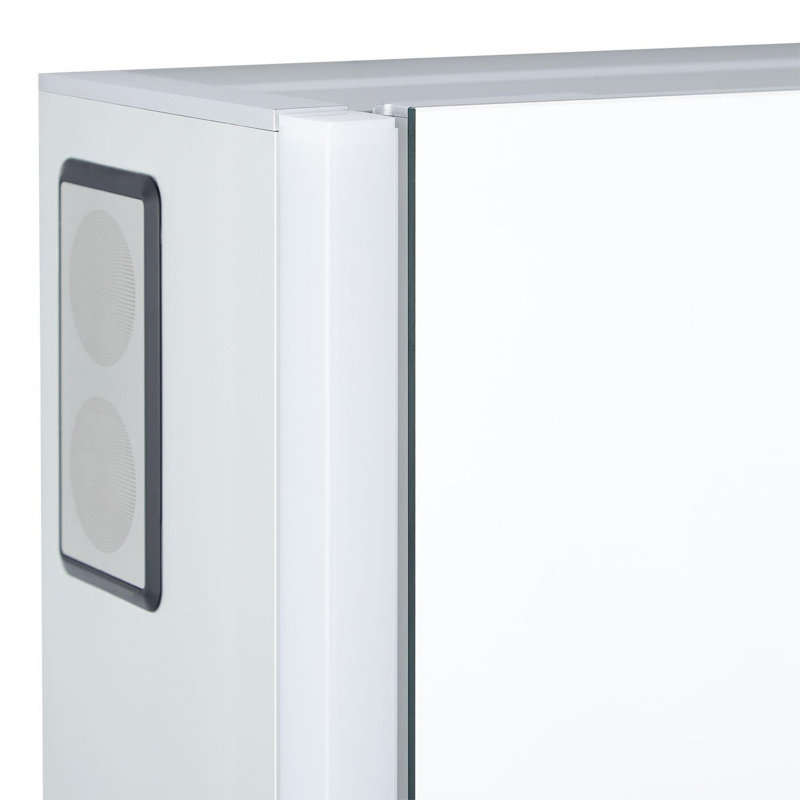 Leda 53-1/4" x 32" Lighted Frameless 3 Door Medicine Cabinet with LED Light and Wireless Speaker