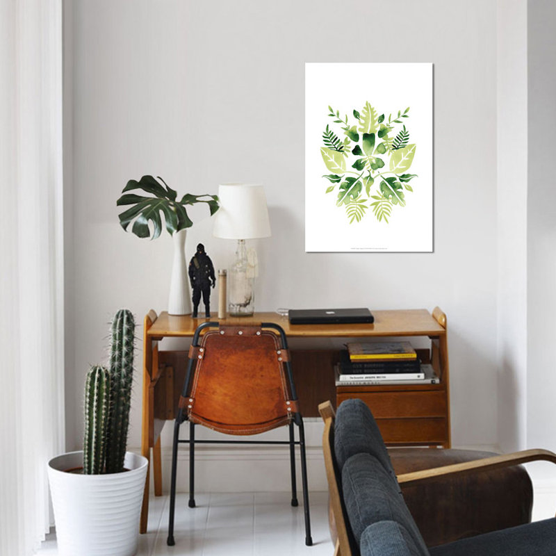 « verdoyant vignette i », reproduction sur toile, H 26 po x l 18 po x P 1,5 po, Toile avec cadre noir, Pas de tapis