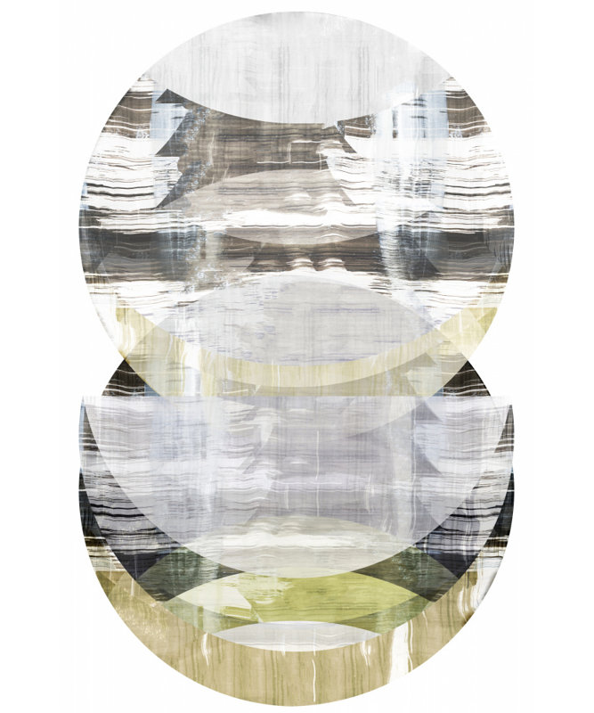Abstract Layered Circles by Cartissi — Abstract Wall Art, 24 × 36, Framed Print, White