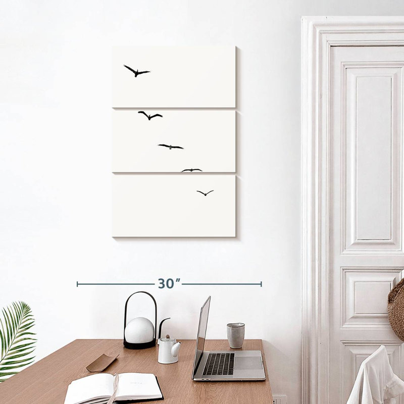 Brampt cinq oiseaux, H 32 po x l 20 po