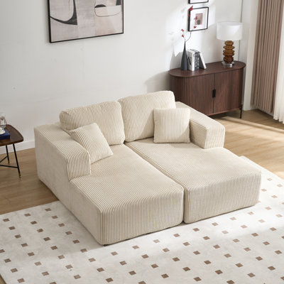 Canapé modulaire en velours côtelé 2 pièces 2 pièces