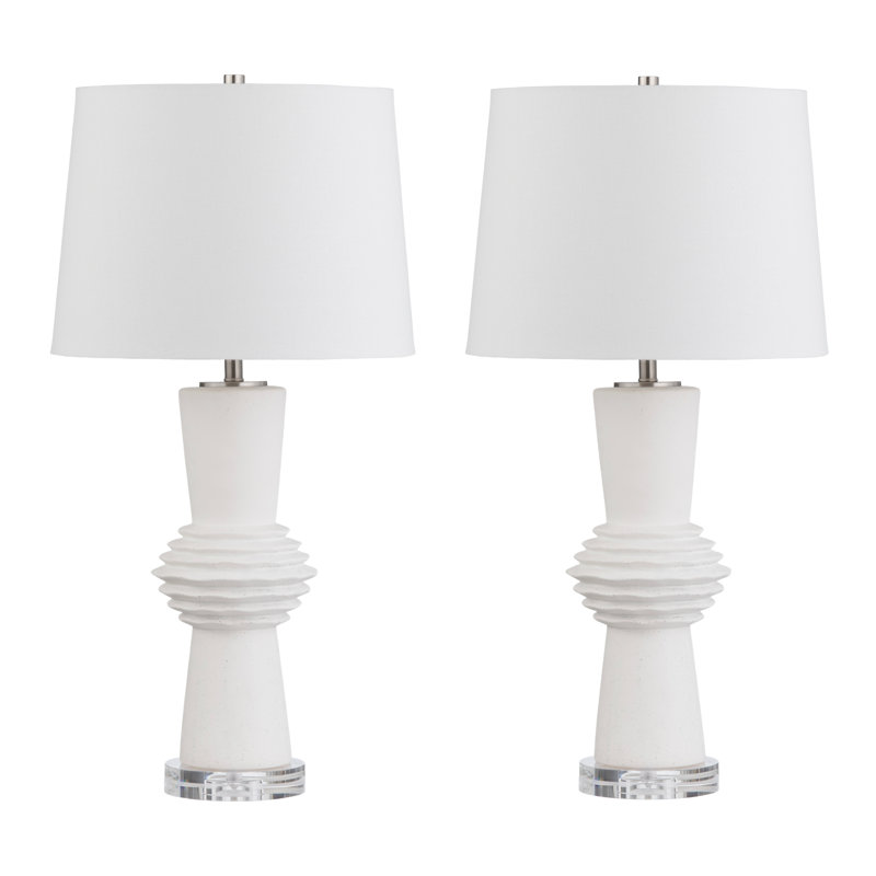 29.25" Ceramic Table Lamp With White Shade