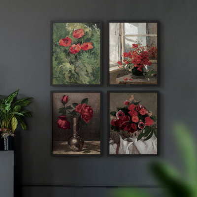 «Vintage Floral Print CCLX», 4 pièces sur papier