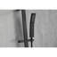 Douche à main avec barre coulissante en acier inoxydable et plusieurs options de jet en noir mat de 28 pouces pour plus de polyvalence