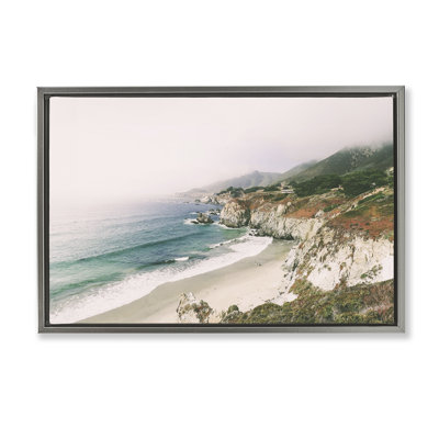 Big Sur Coast View Brown Framed Floater Canvas by Sisi and Seb