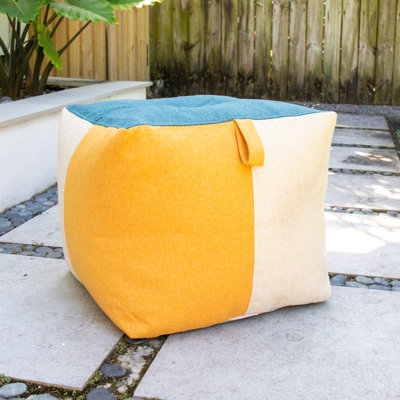 Big Joe Square Ottoman Outdoor Bean Bag Footrest, Weather Resistant, 2ft