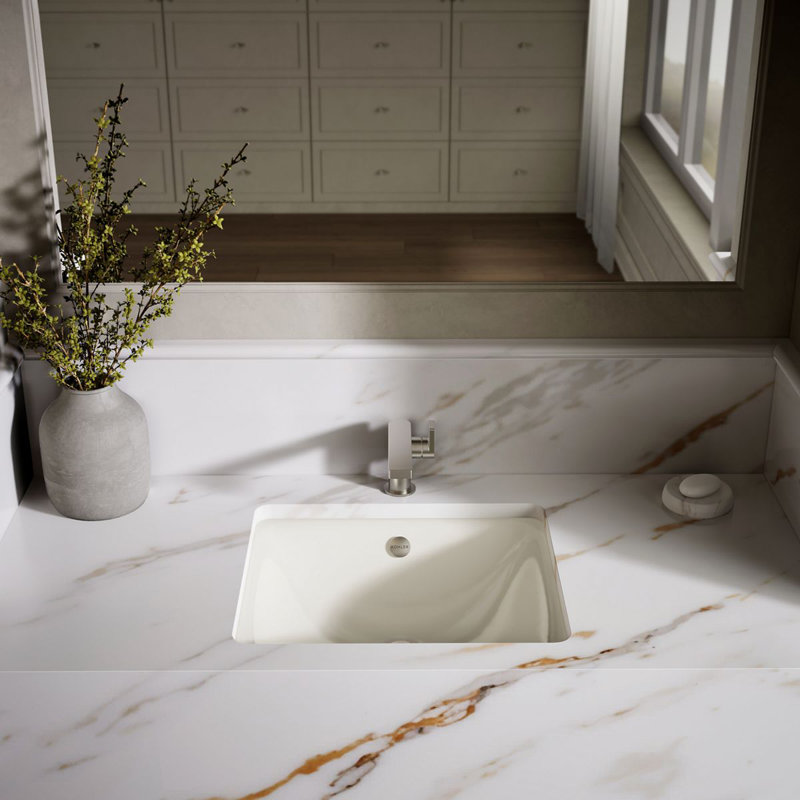 Iron Plains Dual-Mount Bathroom Sink, Biscuit