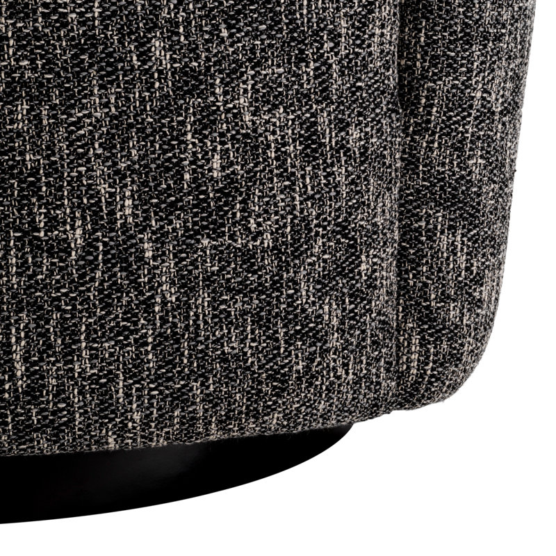 Colin Swivel Barrel Chair, Cambon Black Cotton Blend