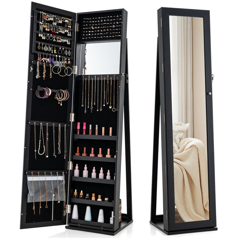 Armoire à bijoux avec rangement à miroir Latitude Run®