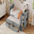 Twin Size Multifunctional Wood Platform Bed With Desk And Storage Shelf At The End Of The Bed, Built-In Trundle And 3 Drawers-277430198