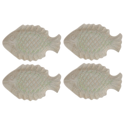 Embossed Fish Shaped Stoneware Platters