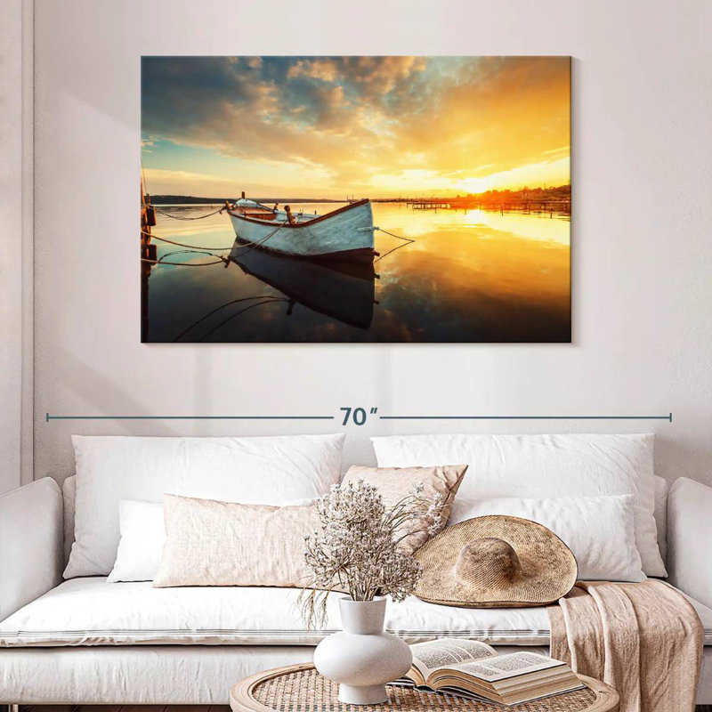Mehar Empty Fishing Boat, 32" H x 48" W