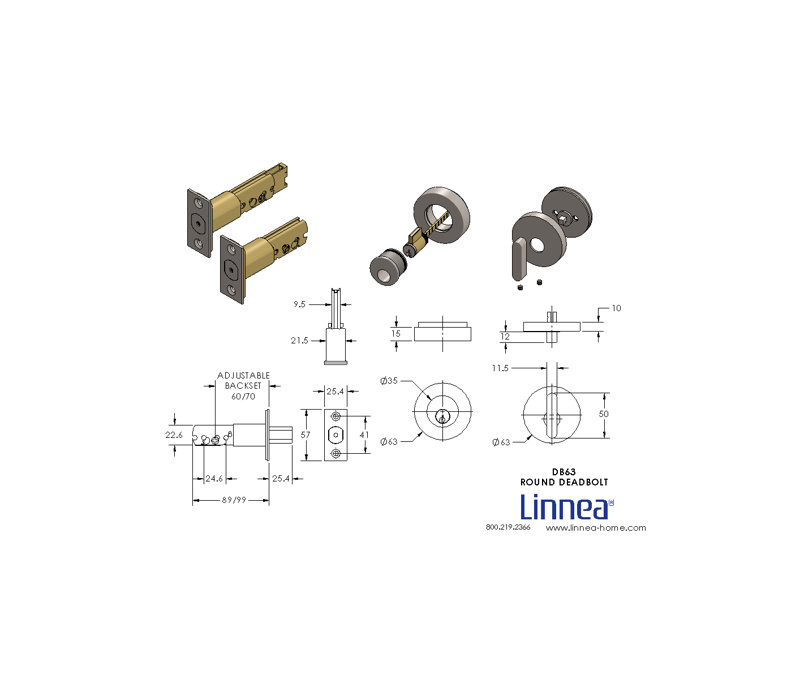 Round Single Cylinder Deadbolt with Oval Turnpiece, Satin Black