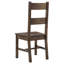 Chaises de salle à manger rustiques à dossier en échelle brun doré