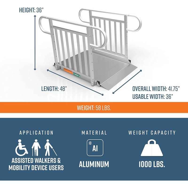EZ-ACCESS Aluminum 48'' L Portable Ramp