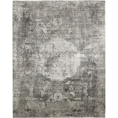 Oriental Area Rug in Gray
