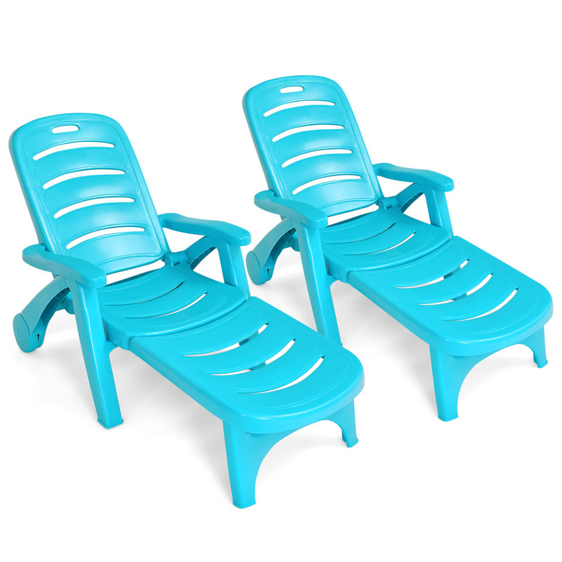 Chaise longue inclinable Anaias, Bleu