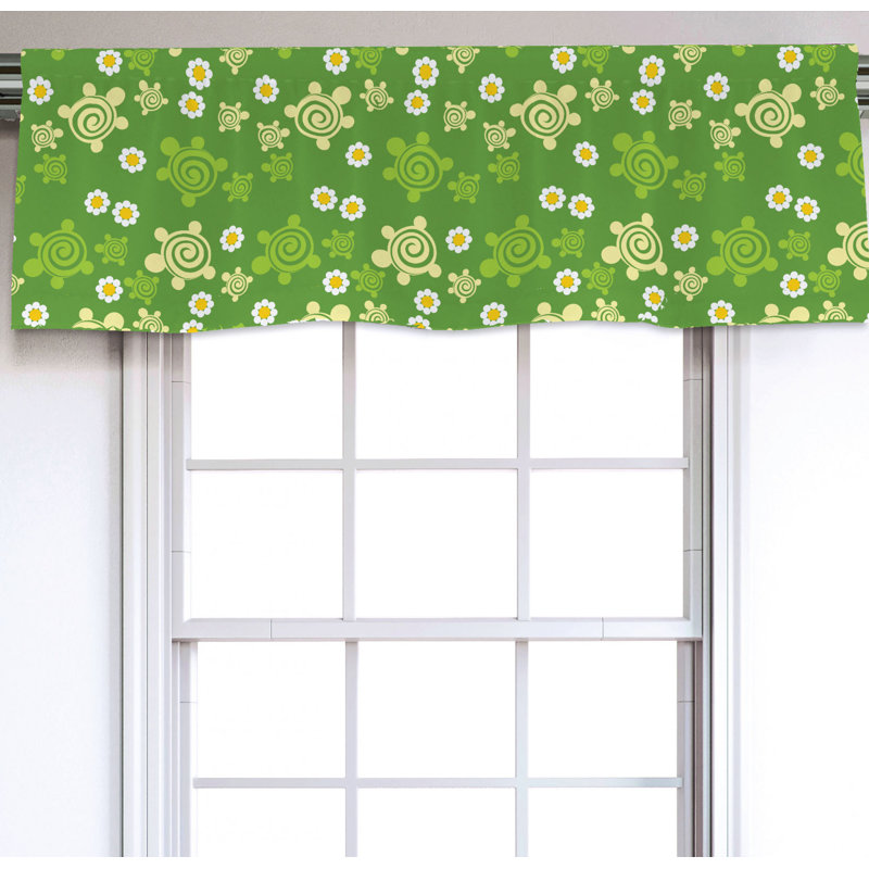 Sateen Floral Ruffled Window Valance