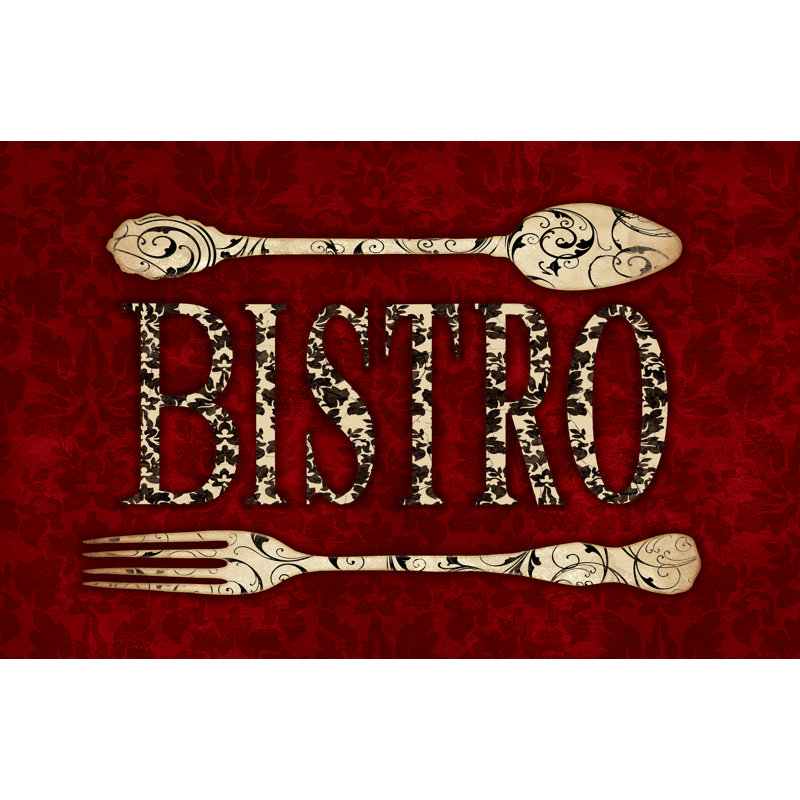 Bistro II - Textual Art Print, 51 cm H x 76 cm W, Wrapped Canvas