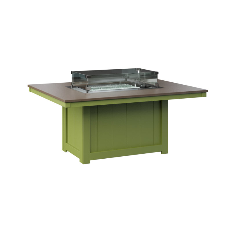 Foyer de table rectangulaire Berlin Gardens Donoma, Bronze martelé avec base vert kiwi
