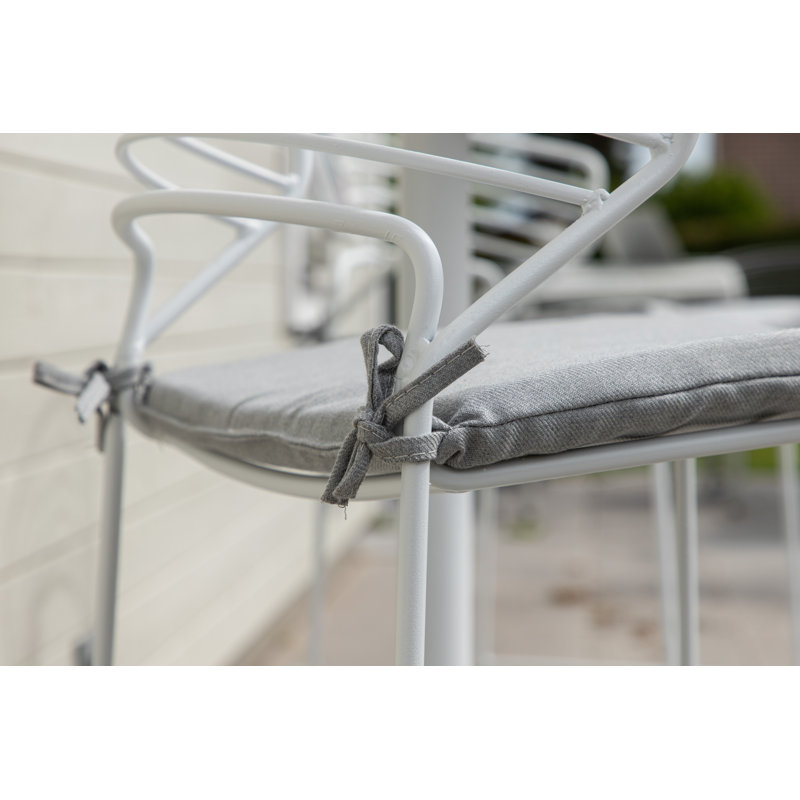 Aysheia 65cm Bar Stool with Cushion, White