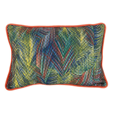 Benzara Throw Pillow - 20 x 14 Inch Abstract Art Pattern Multicolor Fabric Accent Pillow