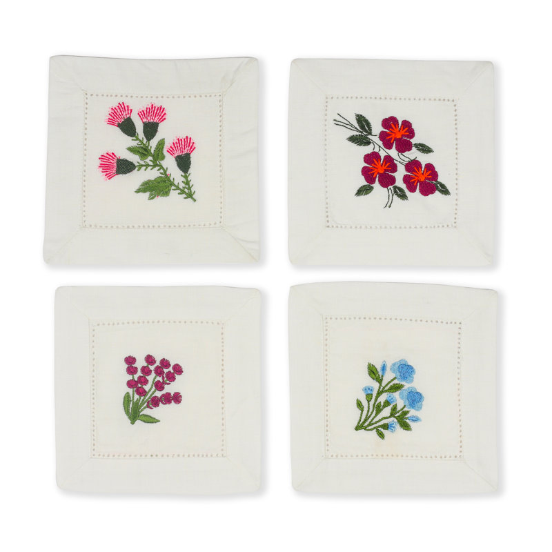 Serviettes de table brodées FloralFête