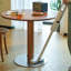 Table de salle à manger brune ronde et solide en acier inoxydable pour la salle à manger / cuisine-967651074