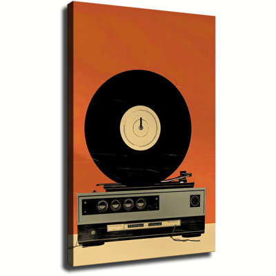 Vinyl Reverie Canvas Wall Art Framed Ready to Hang Living Room Bedroom Home Decor