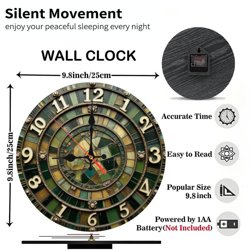 Horloge de Noël avec le Père Noël et les elfes