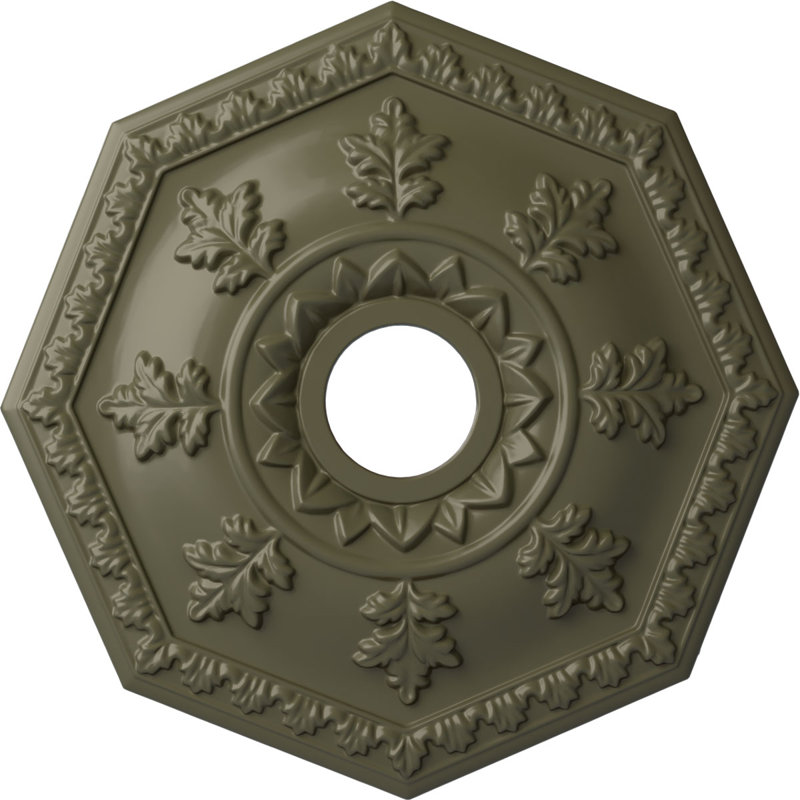 Médaillon de plafond Endurathane Nottingham, DO 18 po x P 3 1/2 po x P 1 1/2 po (convient aux auvents jusqu'à 4 5/8 po), finition tortue peinte à la main