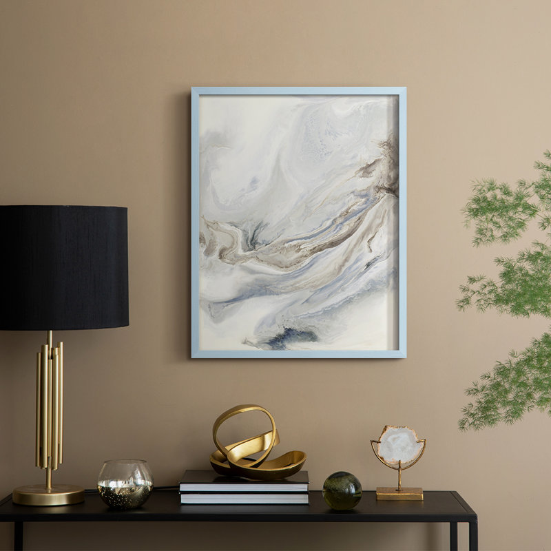 Ephemere Framed Print Framed Print - Solid Wood, Bleu, H 21 po x l 17 po